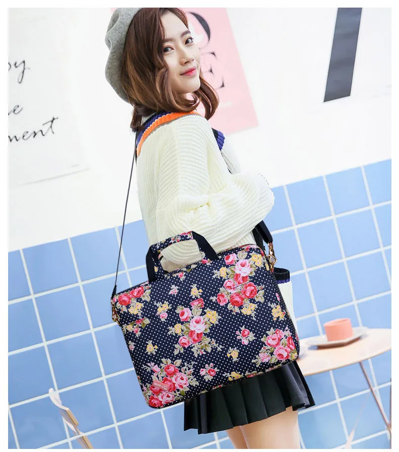 

Cute cartoon waterproof 2 in1computer bag 14 / 15.6 inch cute cartoon flowers Miss fashion portable shoulder laptop bag