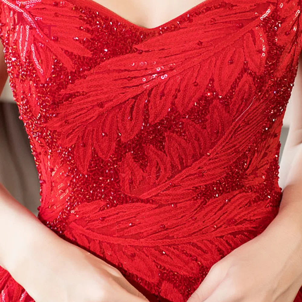 Robe De mariée Princesse Luxe 2019 с открытыми плечами короткий рукав блестящие бусины