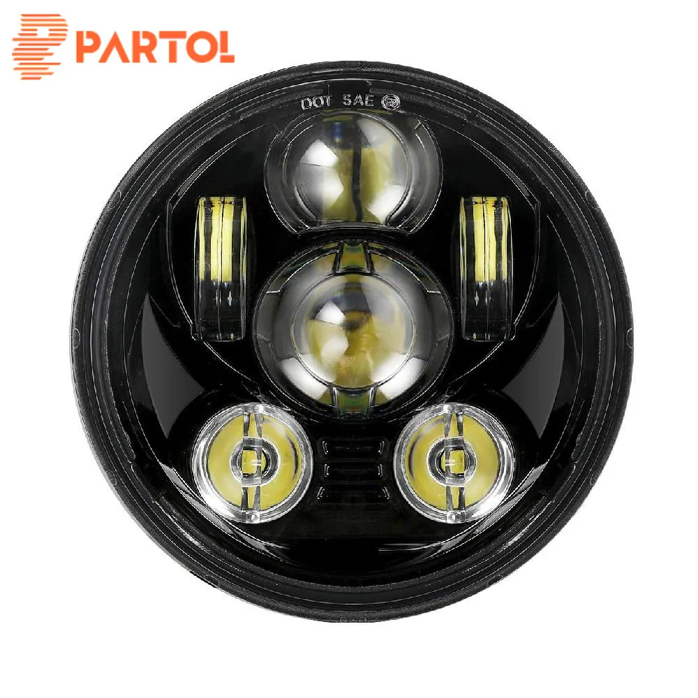 Partol 5 3/4 &quotСветодиодный прожектор для мотоцикла фары Hi/Lo луч 6000K 45W 4000LM 12В/24В Harley