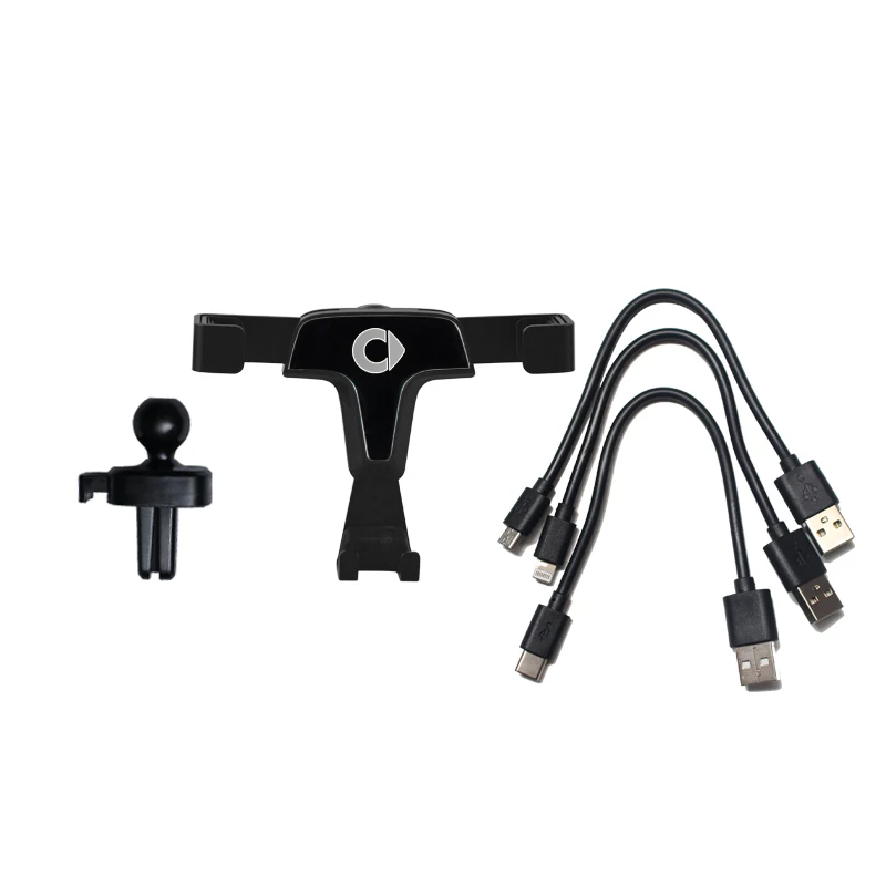 450 451 black-logo Автомобильный держатель для телефона, индукционный держатель кондиционера, держатель для мобильного телефона для smart 450 fortwo 451, аксессуары - Цвет: 450 451 black-logo
