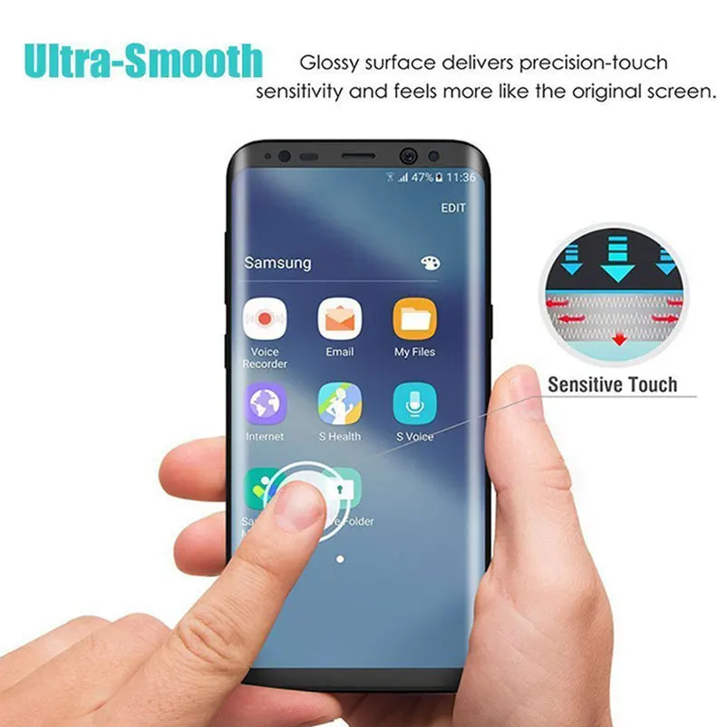 Закаленное стекло с полным покрытием для Samsung galaxy S9 Plus A5 J5 J7 J3 2016 2017 Note 9 8 S8 S6 S7 Edge