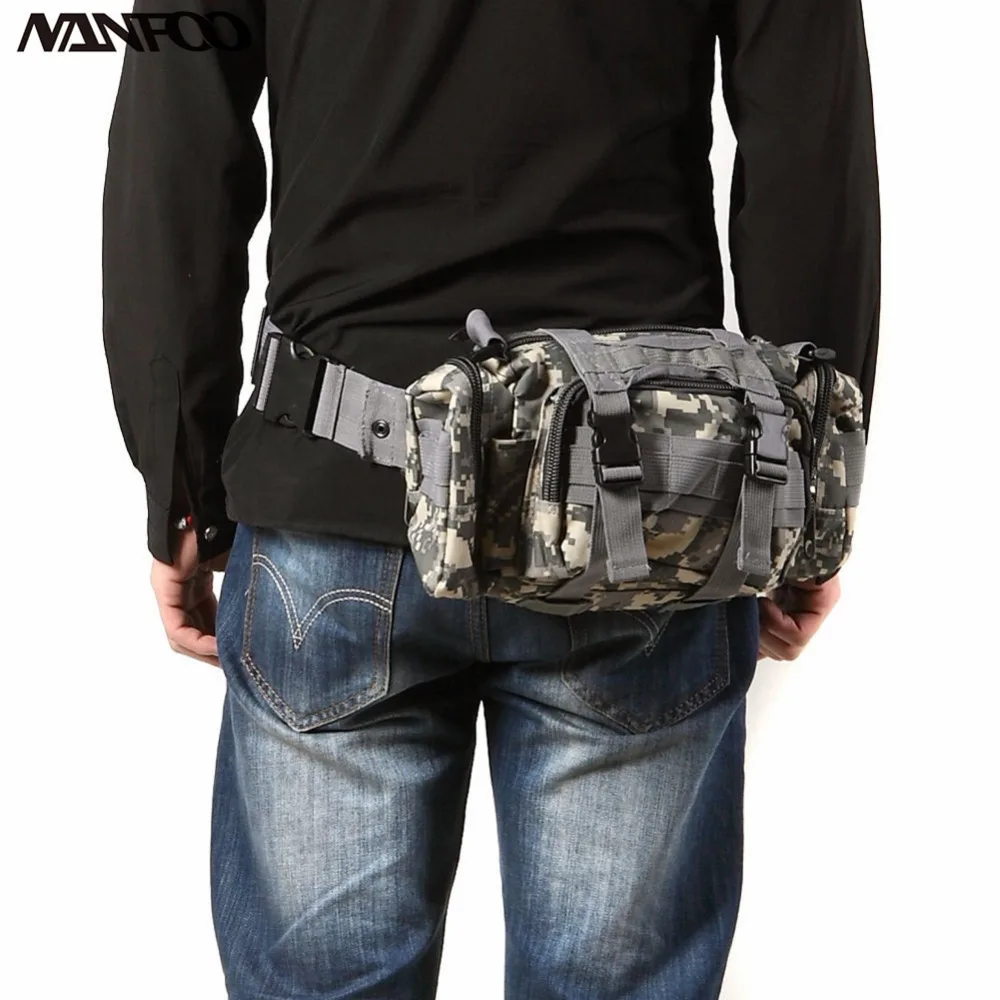 

Outdoor Men's Climbing Cycling Waist Pack Utility 3P Military Tactical Shoulder Bag Nylon 600D Camera Bag Waterproof Fishing Bag