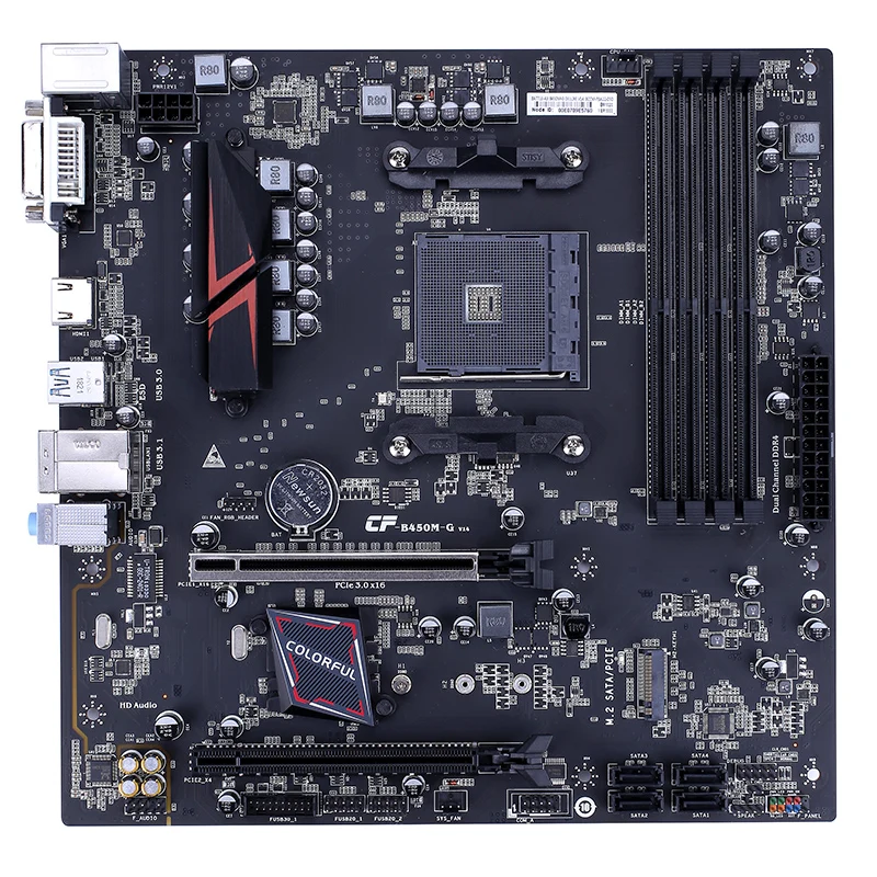 Цветная материнская плата AM4 DDR4 VGA DVI HDMI B450|Материнские платы| |