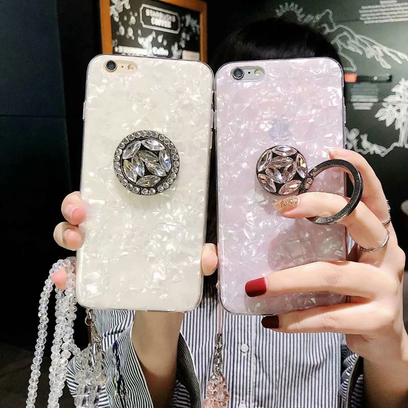 Casyva Fashion Explosion Phone Case for Samsung S7 edge S8 S9 S10 PLUS J7 J5 PRIME NOTE 8 9 Shell pattern lanyard Back Cover |