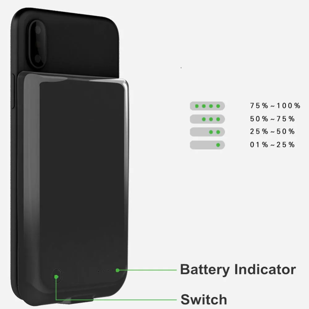 Для iPhone 5 5S SE 5C 6 7 8 6s X XS XR Max Plus зарядное устройство чехол 5000 мАч умная запасная