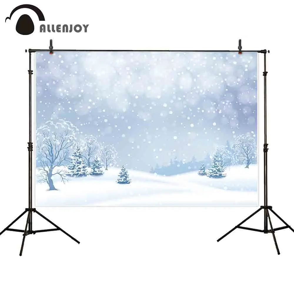 Allenjoy фон для фотосъемки Зимний снег Рождество снегопад лес боке акварельный
