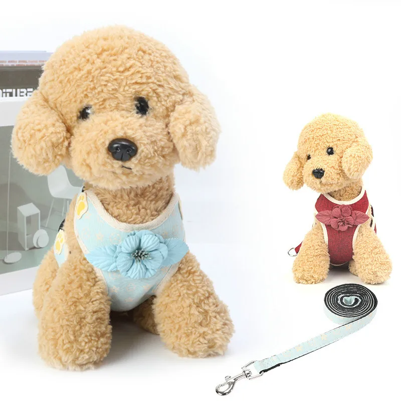 Сетчатая шлейка для собак и кошек комплект из мягкого поводка прогулок с щенками