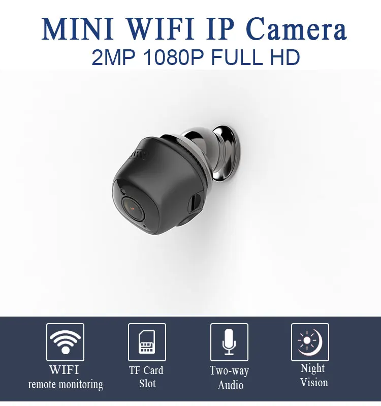 KONLEN Крытая 2MP Мини wifi IP камера 1080P HD инфракрасная маленькая CCTV домашняя охранная камера наблюдения sd-карта слот приложение монитор