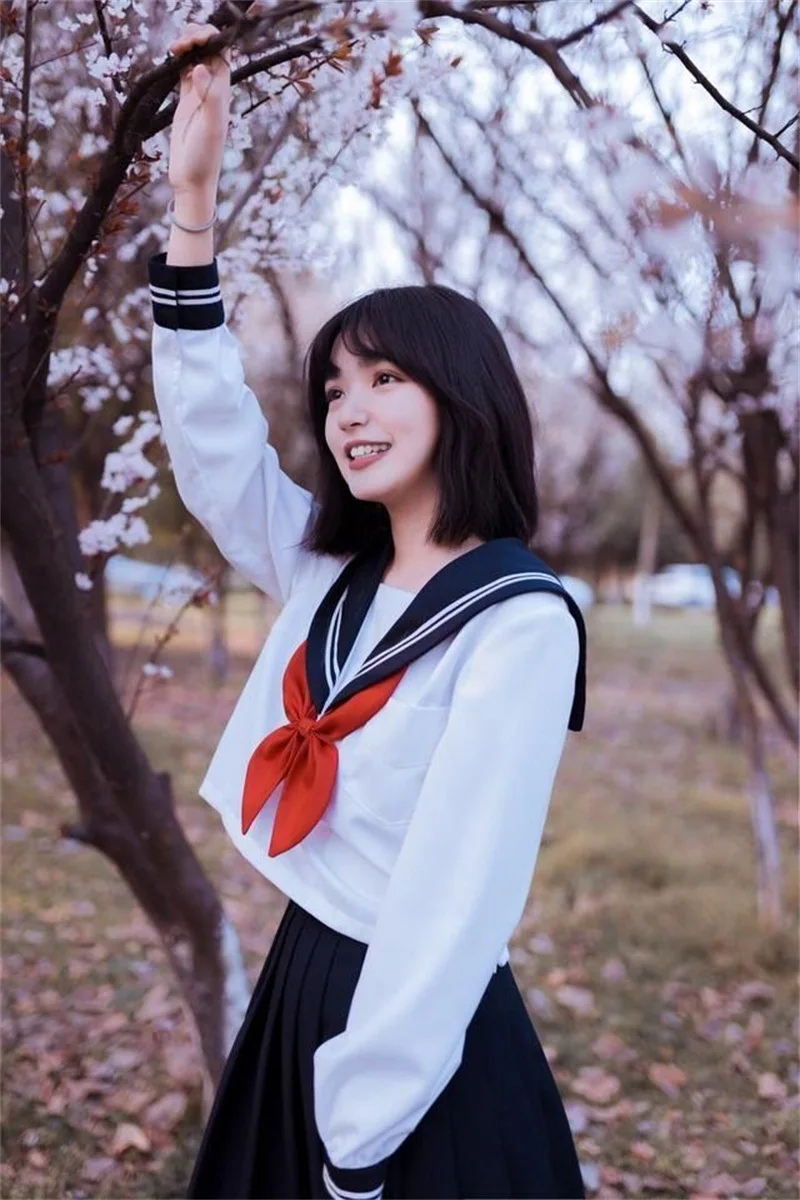 Navy Sailor Cosplay Costumes Women Girls Student High School Uniform Kawaii JK Suit Harajuku Anime Blouse+skirt Clothing Set