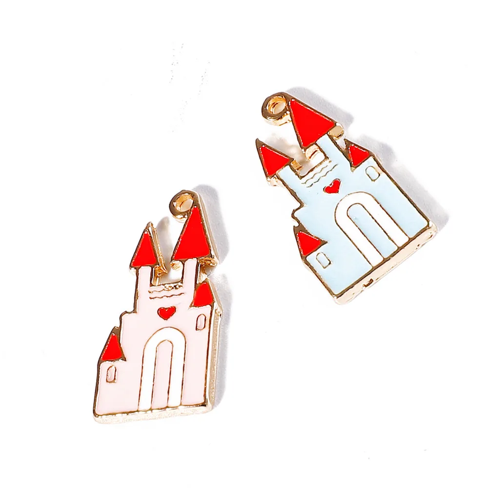 Маленькая подвеска в виде замка и птицы форме сердца из сплава с бабочкой бутылка