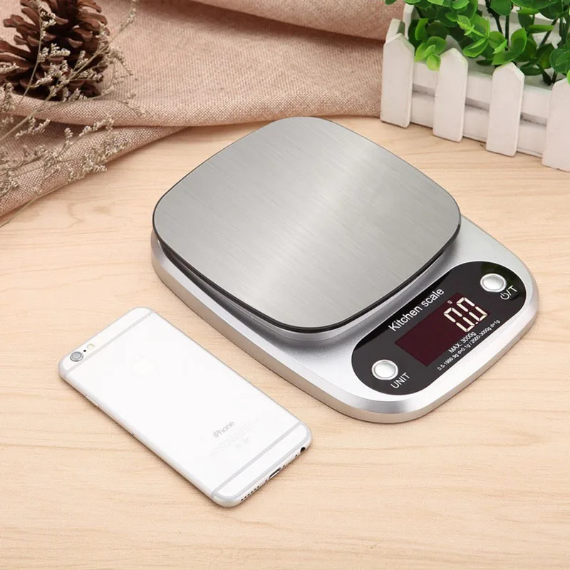 Portable Electronic Digital Stainless Steel Kitchen Weighing Platform Food Scale Gadgets Grams Tool | Дом и сад