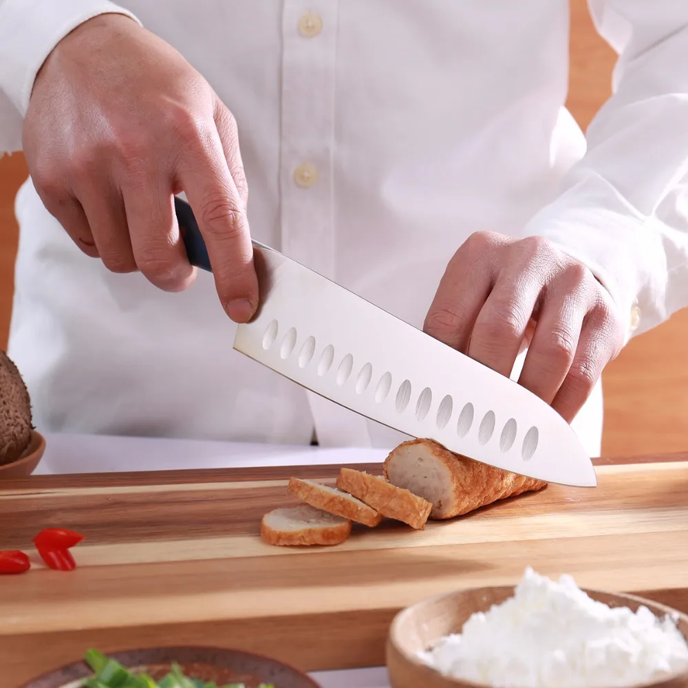TUO столовые приборы Santoku нож японский кухонный из высокоуглеродистой нержавеющей