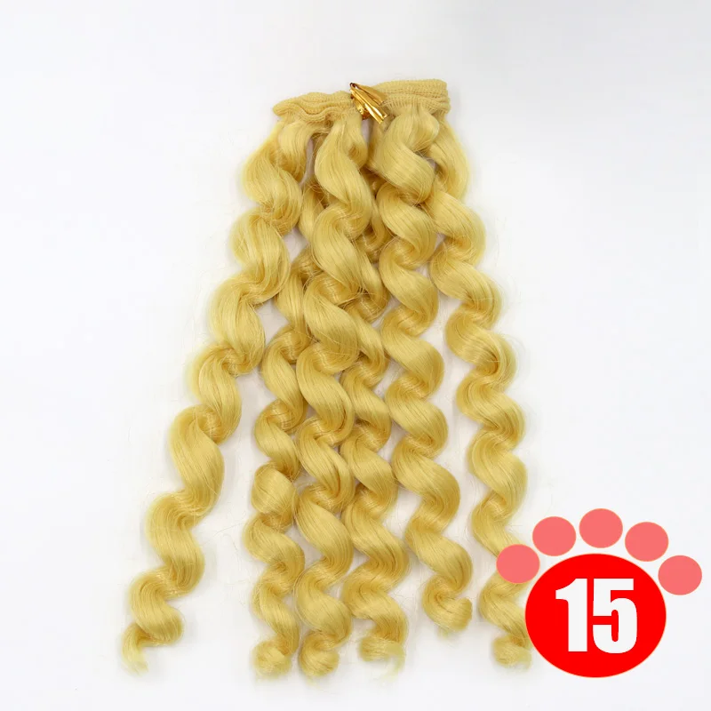 colour 15 Msiredoll bjd парик аксессуары 1 шт. 20*100 см волосы куклы для 1/3 1/4 1/6 1/12 вьющиеся кукольные волосы bjd парик diy - Цвет: colour 15