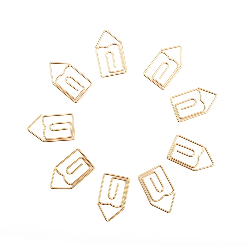 Золотые бумажные зажимы в виде домика мультяшная творческая формовка