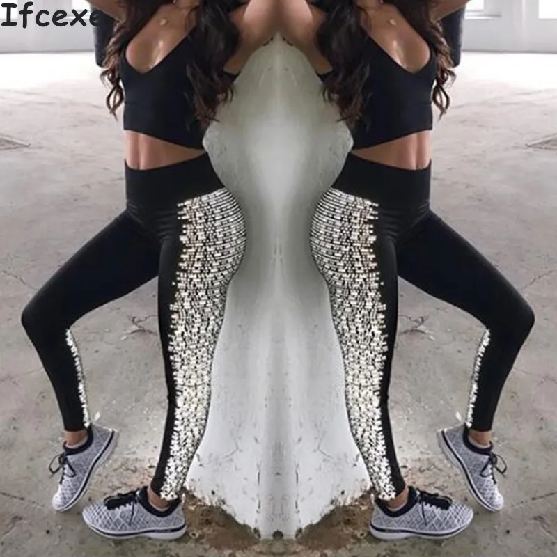 Женские облегающие штаны для йоги спортивные с квадратными сетками и принтом