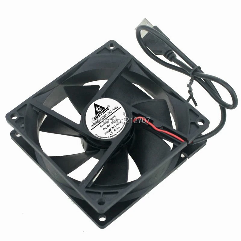 Gdstime 5V USB вентилятор 92 мм 92x92x25 мм PC cpu охлаждающий кулер
