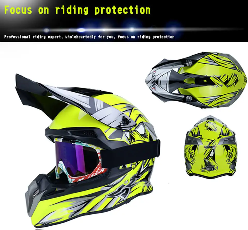 Cool Adult Safety Dot Motorcycle Helmet Motocross Street Dirt Bike Helmets Mountain Casco Moto Bike Capacetes With Free Goggles