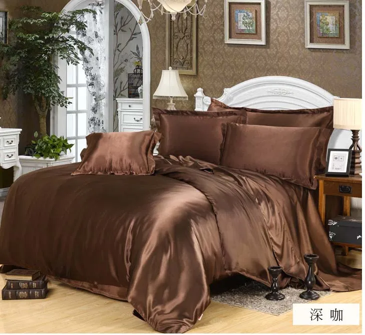 Комплект постельного белья из шелка комплект серебристо-серого цвета 3/4