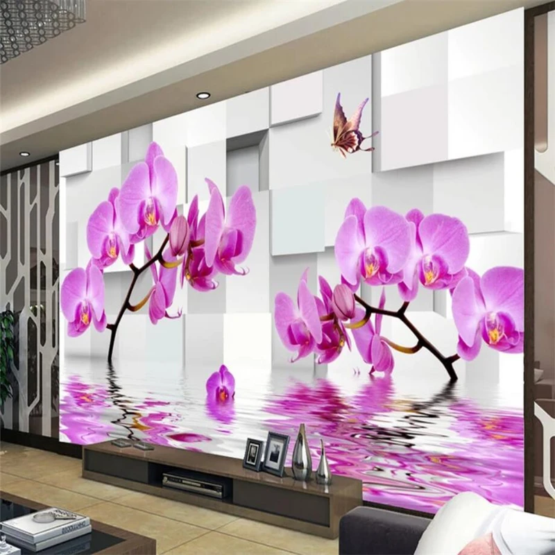 3D обои для гостиной спальни декор картина Орхидея моль|paper mural|wall paper muralwall |