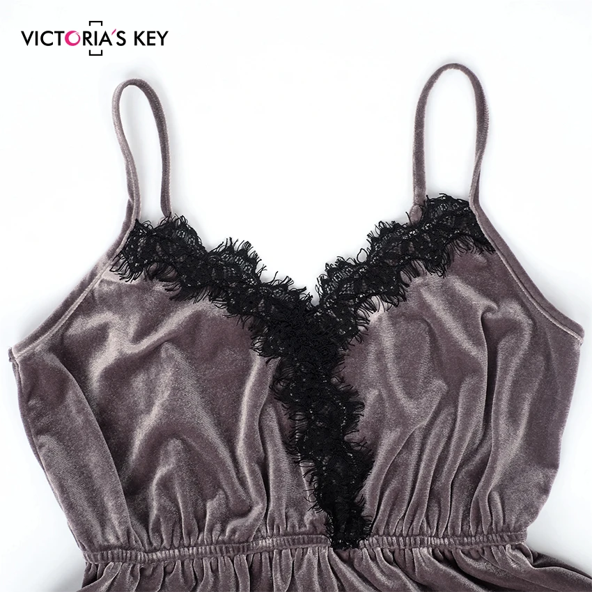 VICTORIA'S KEY женские привлекательные пижамные комплекты коричневые бархатные топики кружевные топы и шорты 2 шт. Женская одежда для сна Ночная Пижама