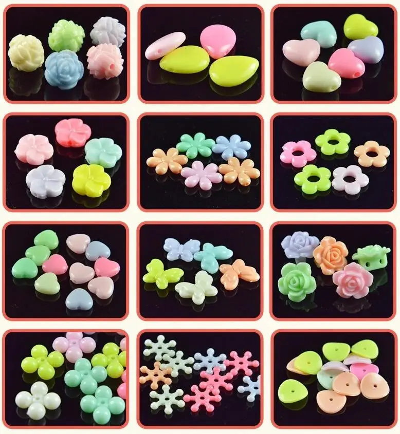 Красочные Пластик Бусина Акриловая комплект аксессуары DIY Bracelects Игрушки