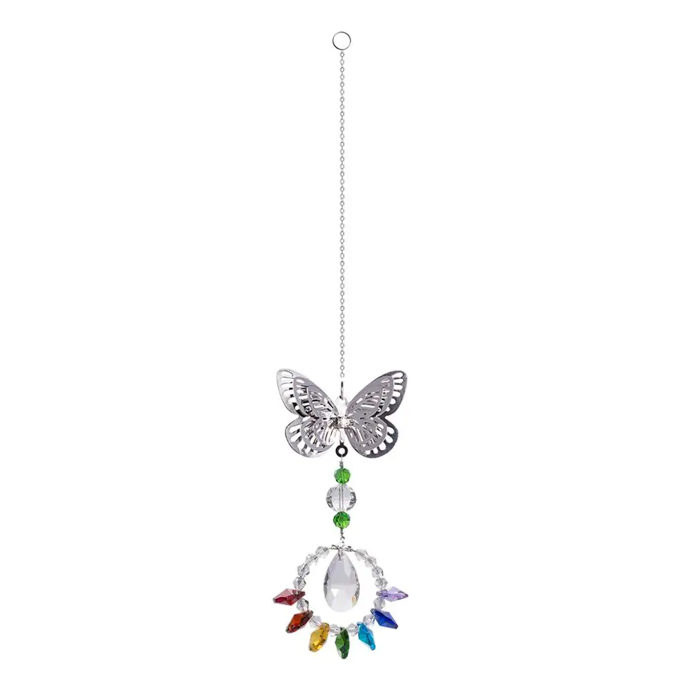 3D бабочка и сердце Подвески чакры люстра Suncatchers для дома и офиса украшения сада Подвески для автомобиля растение окна - Цвет: type1 1pcs