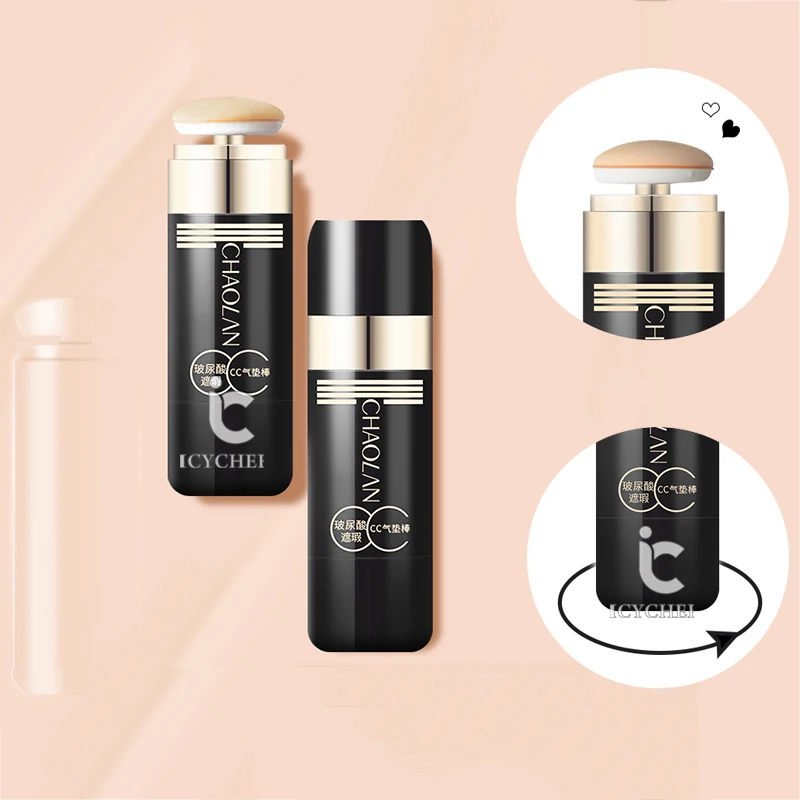 ICYCHEER Pro Makeup Hyaluronic Acid Roller Foundation Cosemtics Natural CC Cream Whiten Concealer Moisturizing Stick |