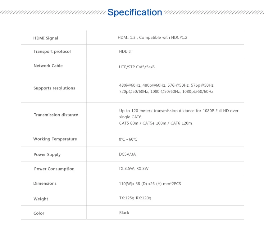 1 шт./лот ** дополнительный приемник V3.0 для LKV373A HDMI 1080P удлинитель 100 120 метров