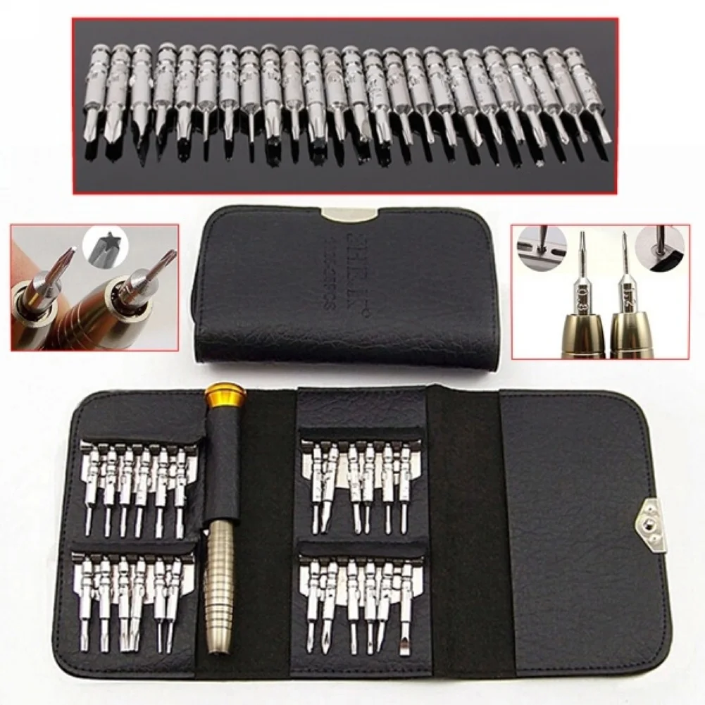

DHL 100Set 25-in-1 Precision Screwdriver Wallet Pocket Repair Tools For Electronics Laptop PC