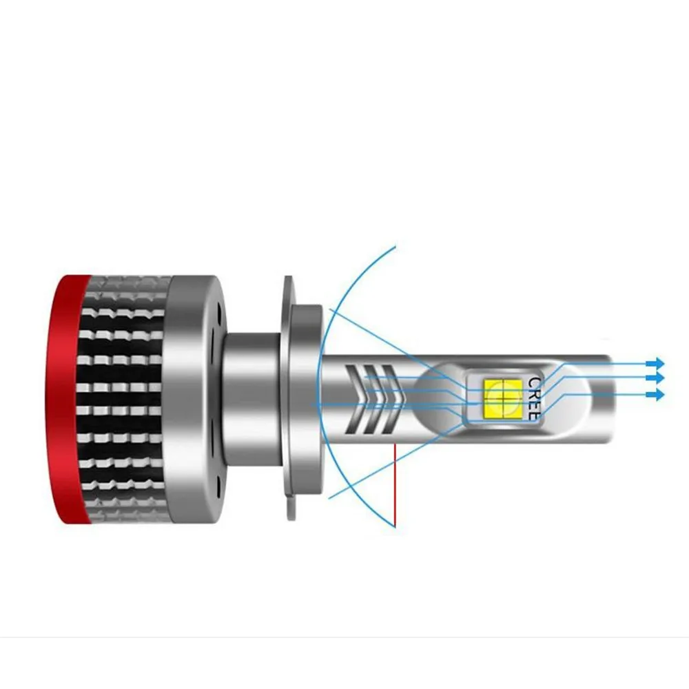 Fuleem H4 H7 H11 9006 светодиодный комплект для преобразования фар XHP50 100 Вт 12000LM 6000K белый