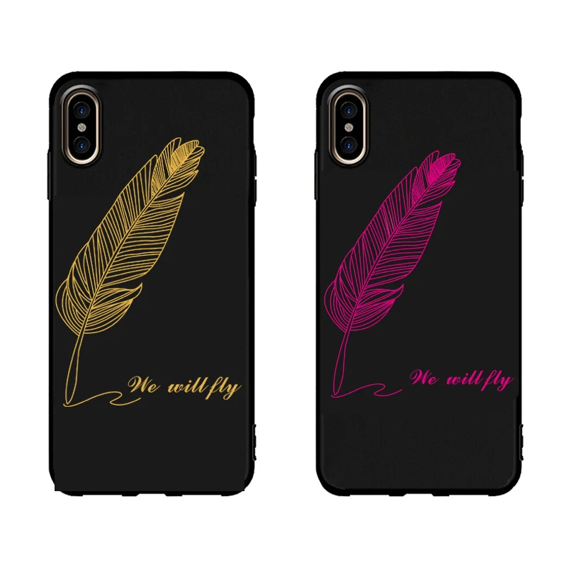 Luxury Quill Drop Mirror Pink soft cover case for iphone 5 SE 6 6S S plus 7 7plus 8 8plus X XS XR Max feathers phone cases funda | Мобильные
