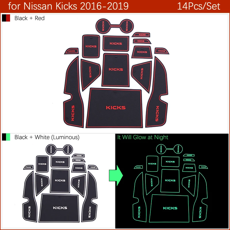 Анти-скольжения ворота Слот коврик резиновый коврик для Nissan ногами- автомобильные аксессуары наклейки стайлинга автомобилей 14 шт./компл