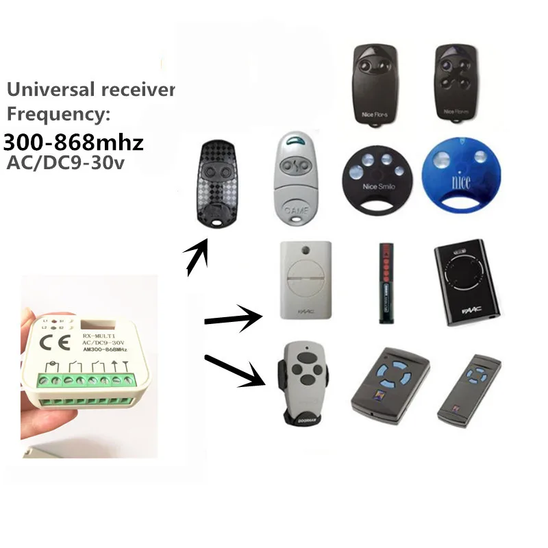 3X RX мульти Frequency300 868MHZ AC/DC 9 30V универсальный прокатный код дистанционного