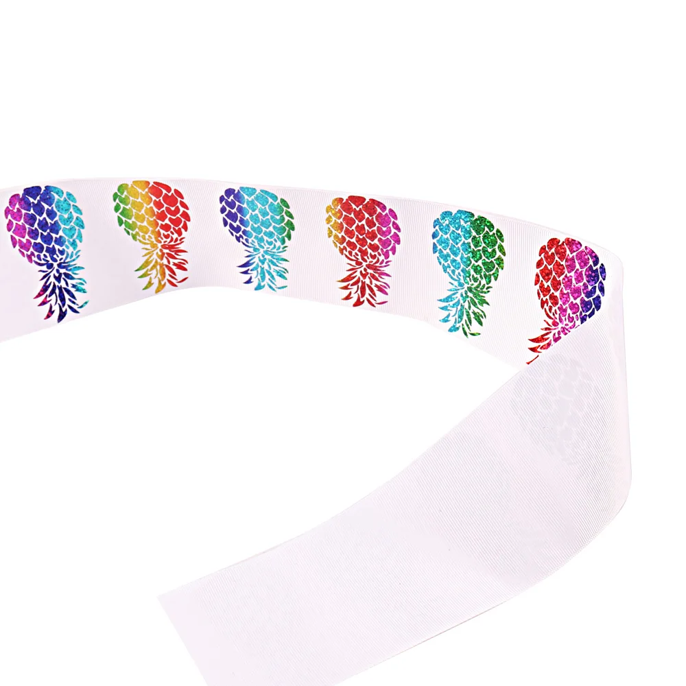 

2Y/lot 3" 75mm Unicorn Pineapple Printed Grosgrain Ribbon DIY Hairbows Accessories Holiday Decorations Materials Sofa Bed Decor
