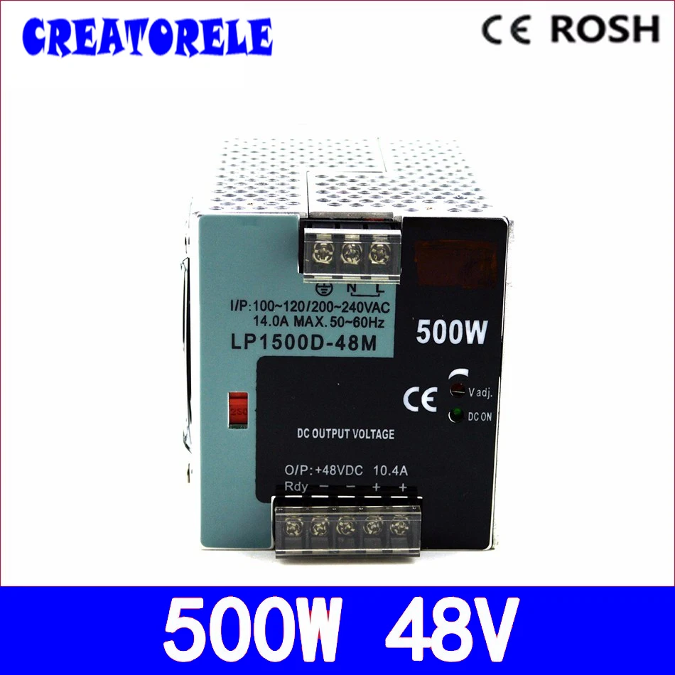 Ac в dc LP 500 48 Вт В 10.4A din рейка драйвер светодиодный импульсный источник питания
