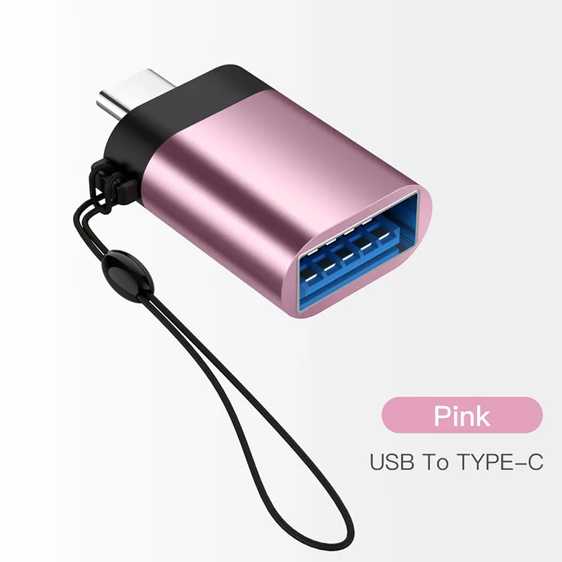Pink OTG type-c usb c адаптер micro type c usb-c usb 3,0 зарядный преобразователь данных для samsung galaxy s8 s9 note 8 a5 one plus usbc - Цвет: Pink