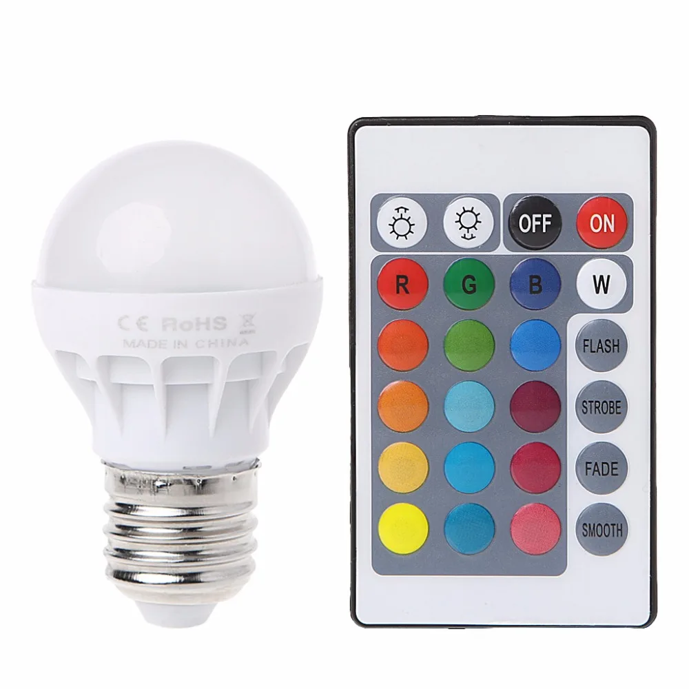 Новая светодиодная лампа цветная Changing3 W E27 AC 85 265V RGB + IR пульт дистанционного