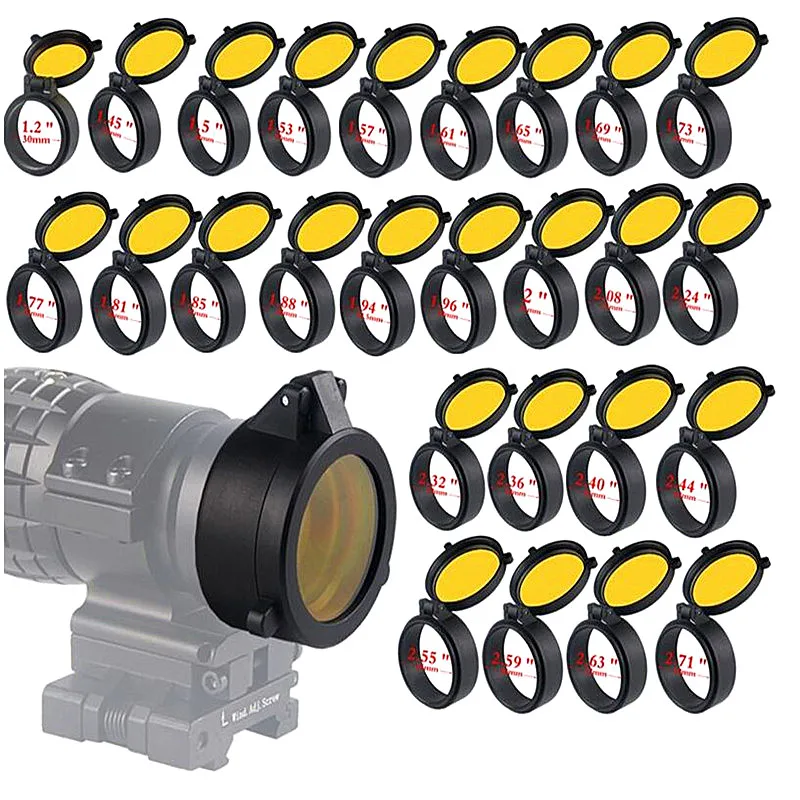 30-69 мм прозрачный желтый RifleScope крышка объектива Флип вверх быстрая пружинная защитная крышка объектива для охоты страйкбола