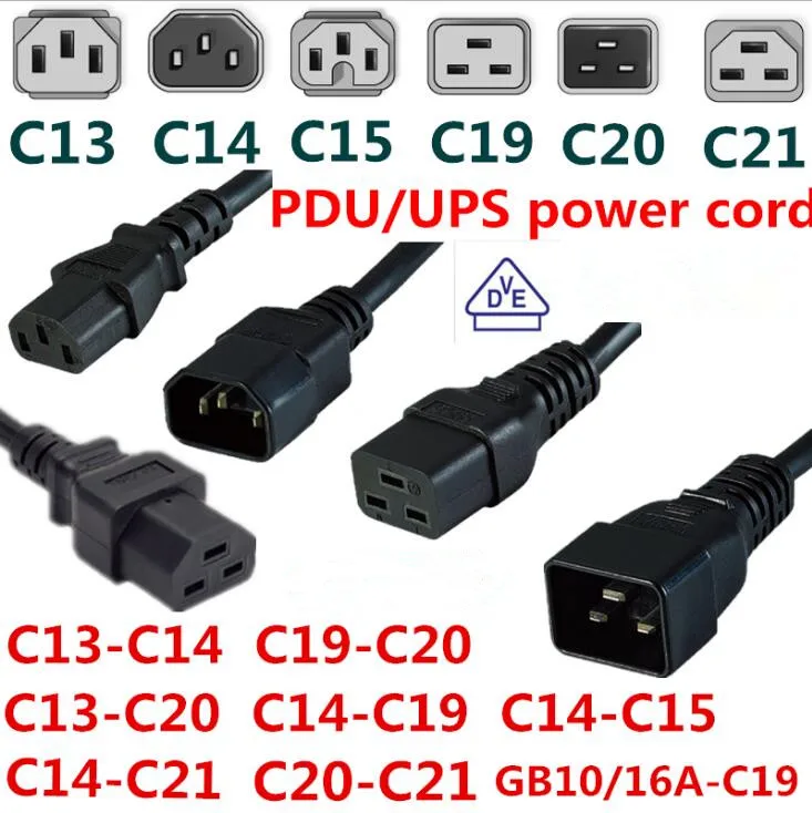 Бесплатная доставка компьютерный кабель IEC32 питания для сервера PDU/UPS C14 C21 Male 16A/250V