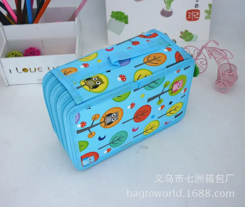 4 Layers 72 Holes Милый пенал Чехол Kawaii мультяшная сумка для ручек 32/52/72 Отверстия штраф Карандаш Чехол большой ящик для мальчиков и девочек, школьные принадлежности - Цвет: 4 Layers 72 Holes
