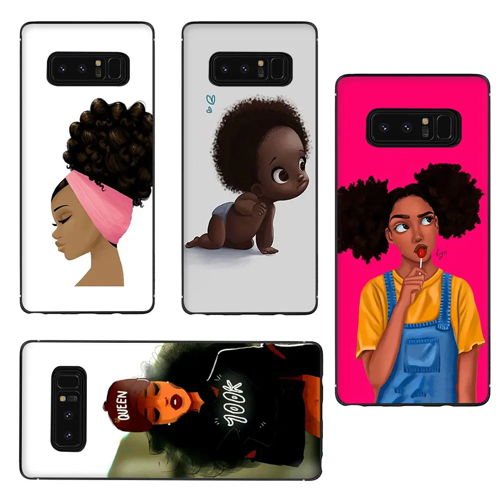 Мягкий ТПУ чехол для телефона Queen Afro Melanin Poppin black girl Galaxy M10 M20 M30 S6 S7 Edge S8 S9 S10 S10e Plus Note 10