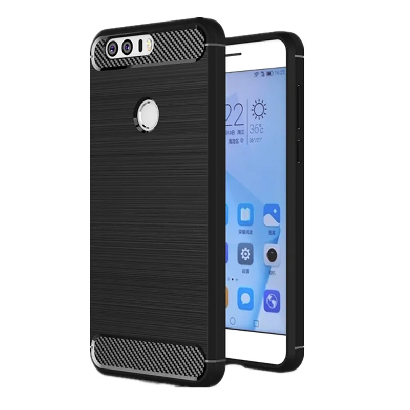 Для Huawei Honor 8 силиконовый чехол углерода Волокно гибридный защитный для случаях |