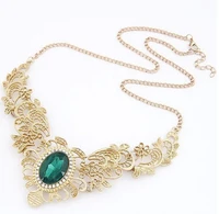 bohemian palace necklace jewel fashion gold plate hollow flower lace crystal elegant women dress collar choker necklace