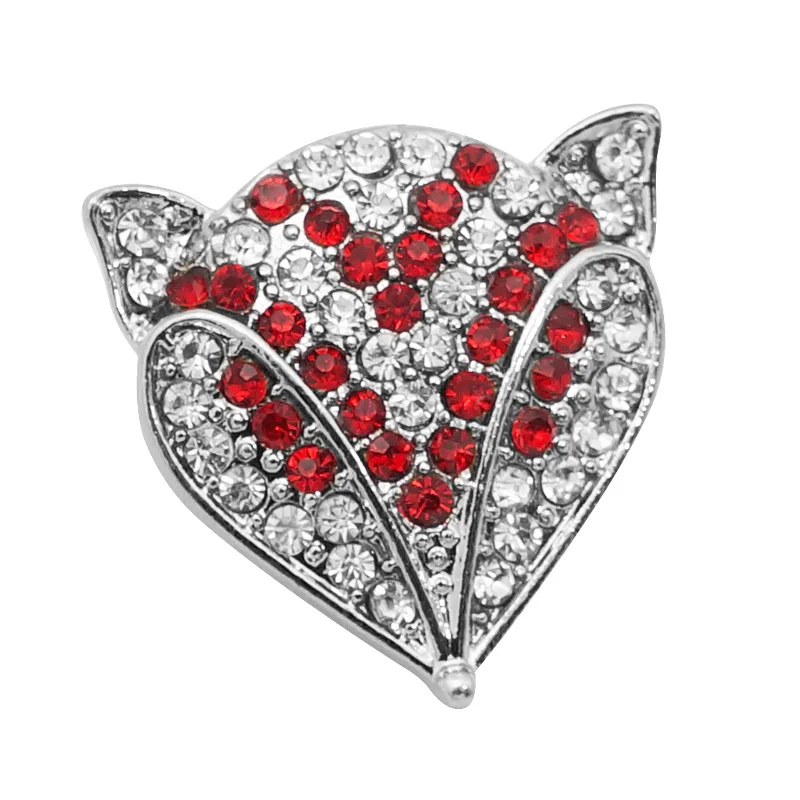 Новые модные красивые стразы Симпатичная лиса 25 мм кнопки подходит для 18