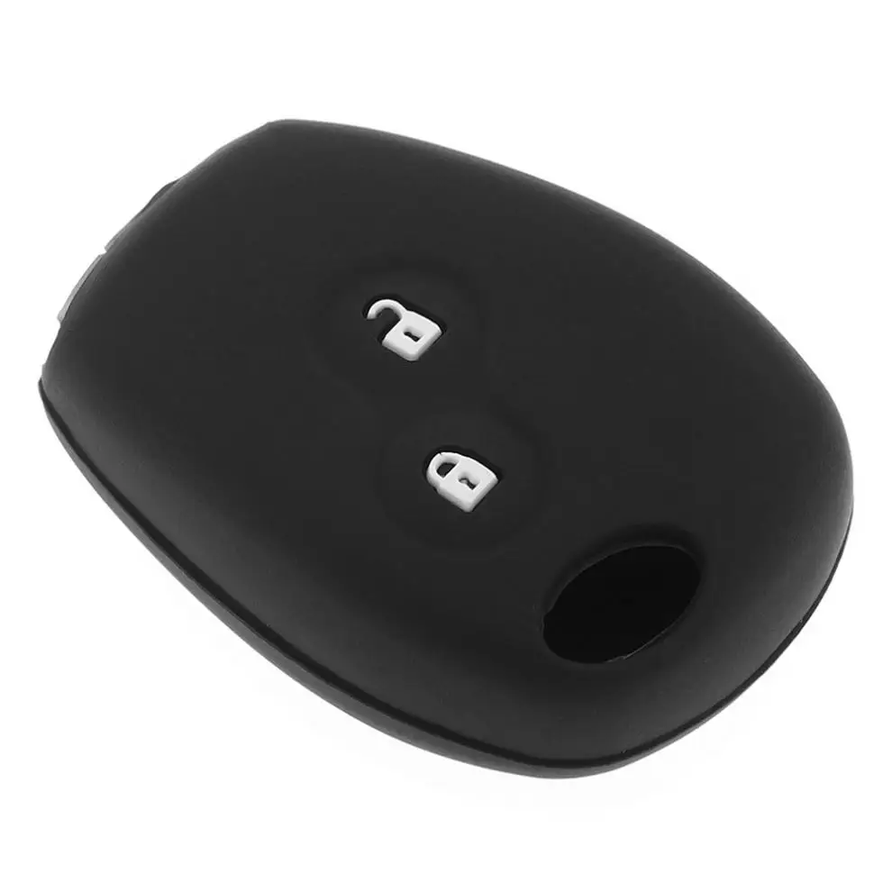 Черный 2 кнопки силиконовый авто ключ Чехол протектор держатель для Renault Dacia Modus Clio