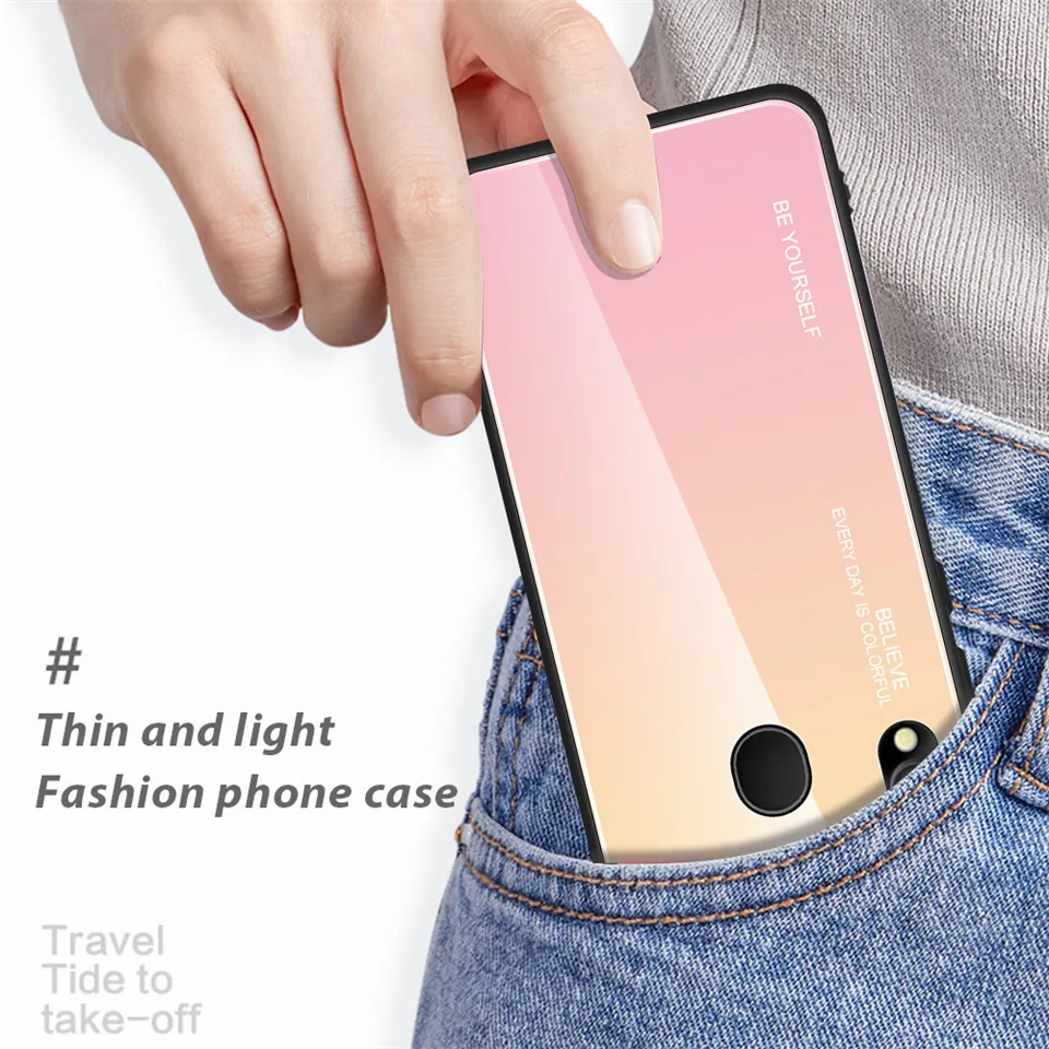 Gradient Tempered Glass Back Cover For Samsung Galaxy M20 M10 A30 A50 Cases M 20 10 A 30 50 Colorful |