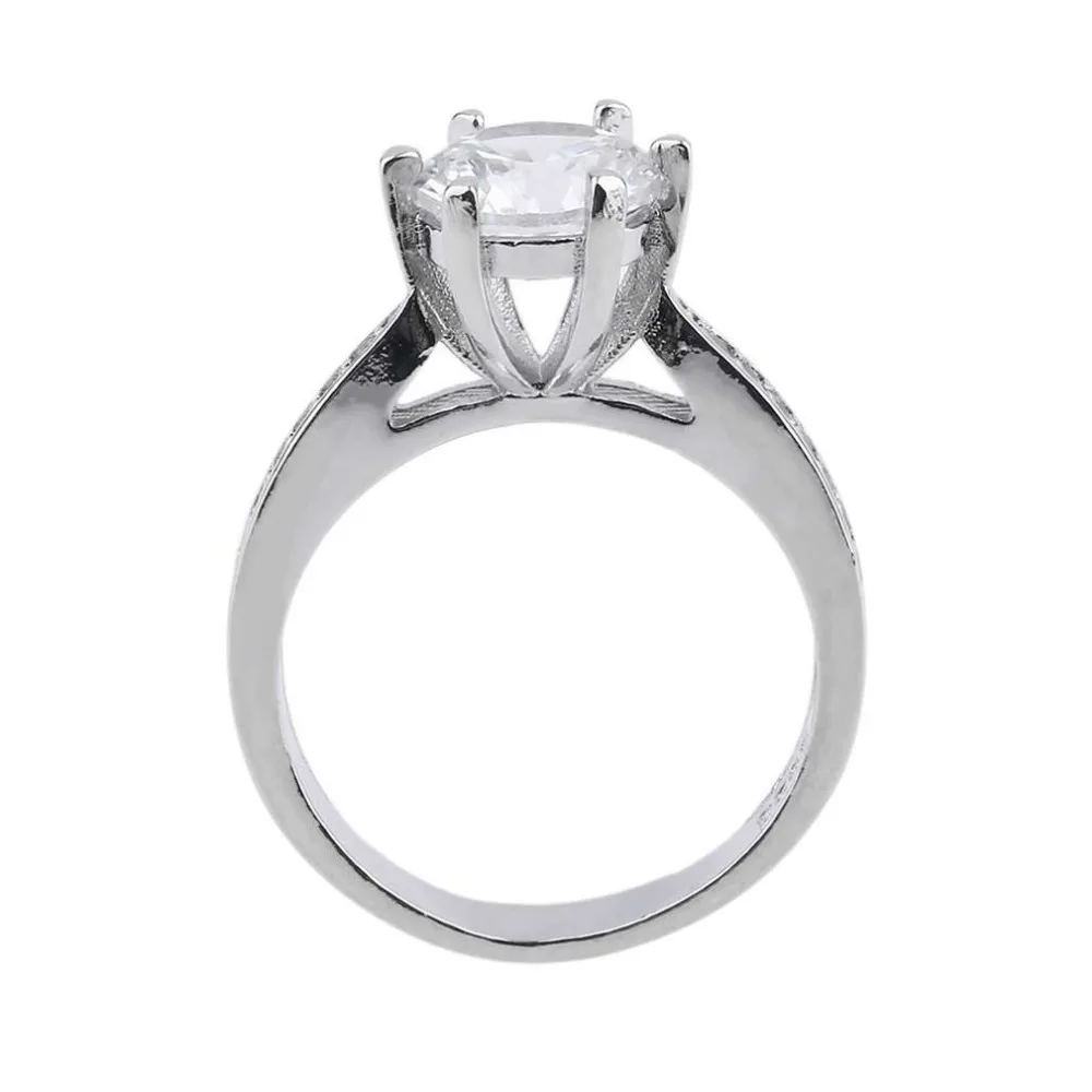 Кольцо с цирконием в виде восьми сердец Серебряное ювелирное изделие для