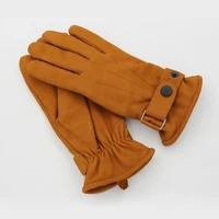 2020 latest gloves male winter new warm fashion plus velvet man cowhide gloves matte suede leather gloves for motorcycle tb132 4