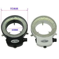 adjustable 6500k 144 led ring light illuminator lamp for industry stereo microscope lens camera magnifier 110v 240v adapter