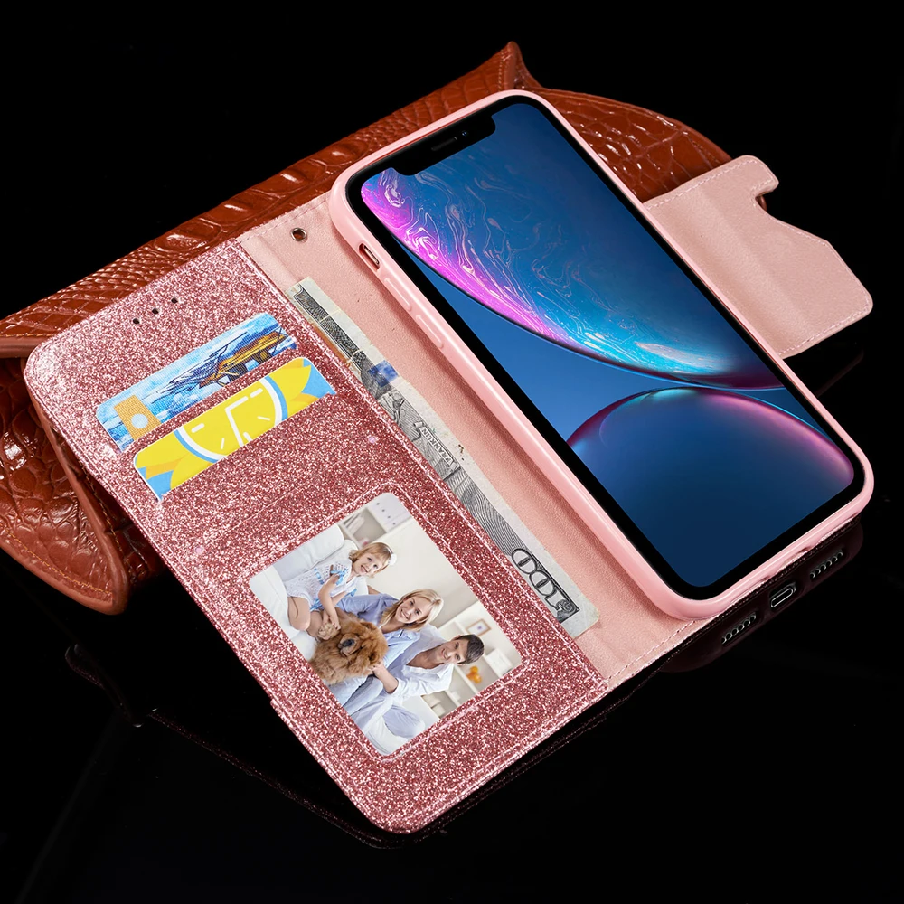Блестящий флип-чехол на высоком каблуке для iPhone 7, 8 Plus, 6, 6 S, X, XR, XS, Max, кожаный бумажник с отделением для карт, чехол для телефона для iPhone 7, 8, XS, 10, чехол